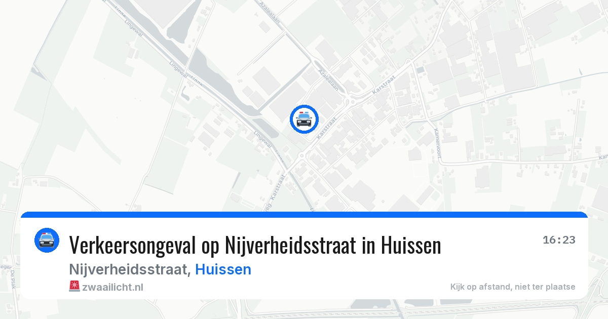 Verkeersongeval op Nijverheidsstraat in Huissen — 30 jul 2026