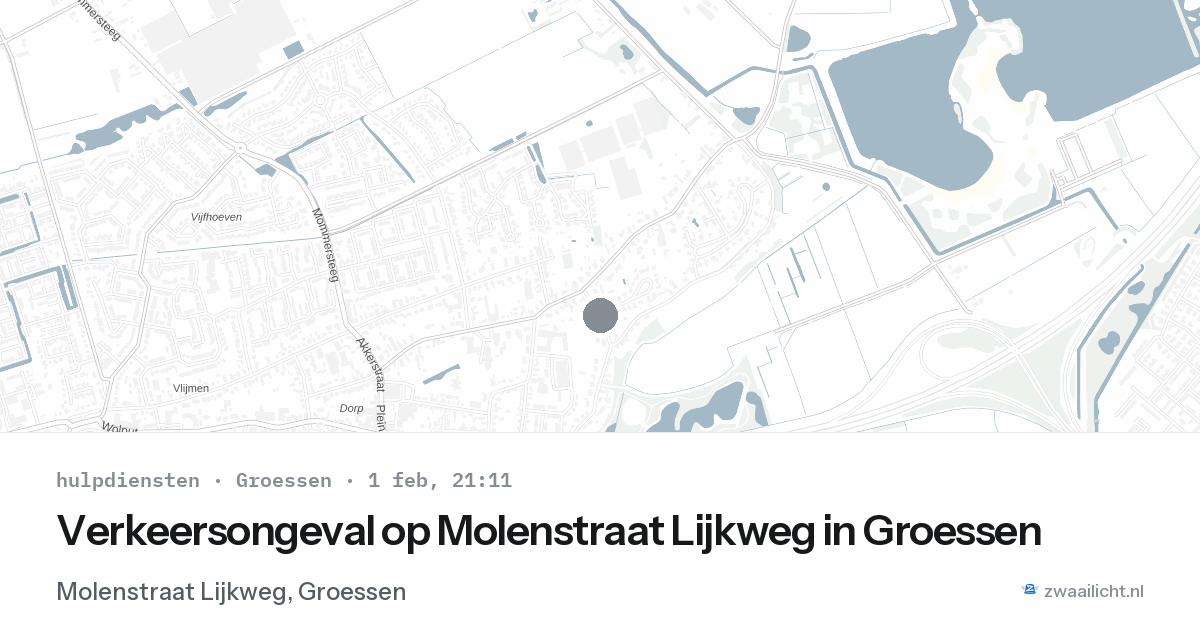 Verkeersongeval op Molenstraat Lijkweg in Groessen — 1 feb 2026