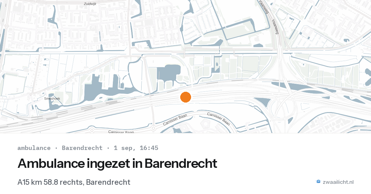 Ambulance ingezet in Barendrecht — 1 sep 2026
