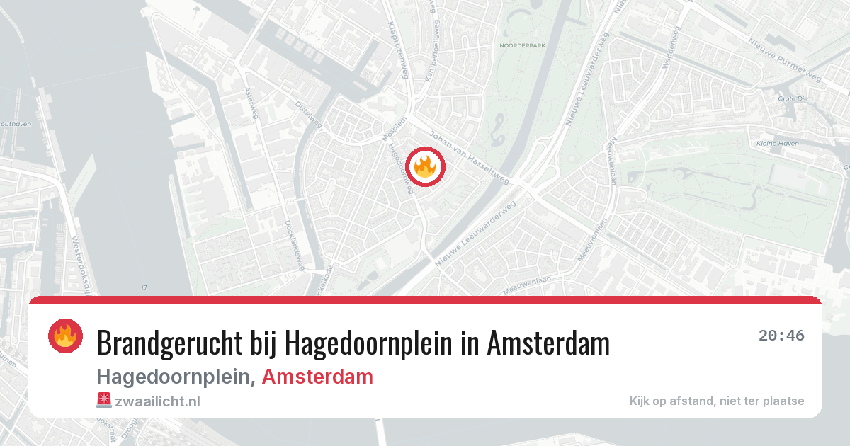 Brandgerucht bij Hagedoornplein in Amsterdam — 9 aug 2026