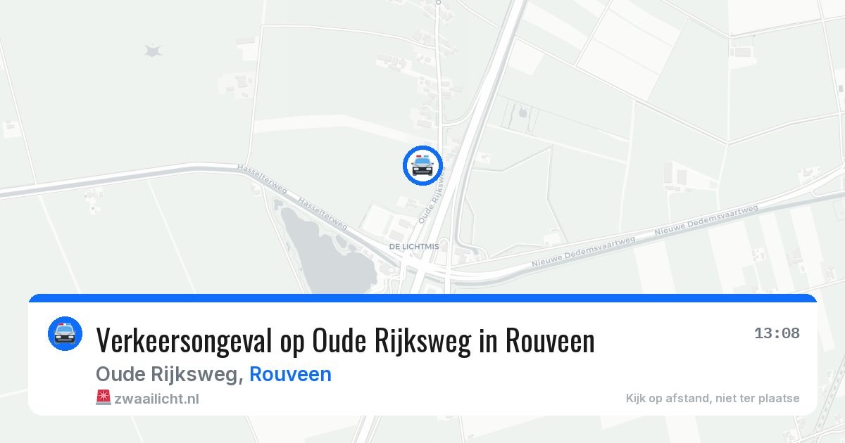 Verkeersongeval op Oude Rijksweg in Rouveen — 13 mei 2026