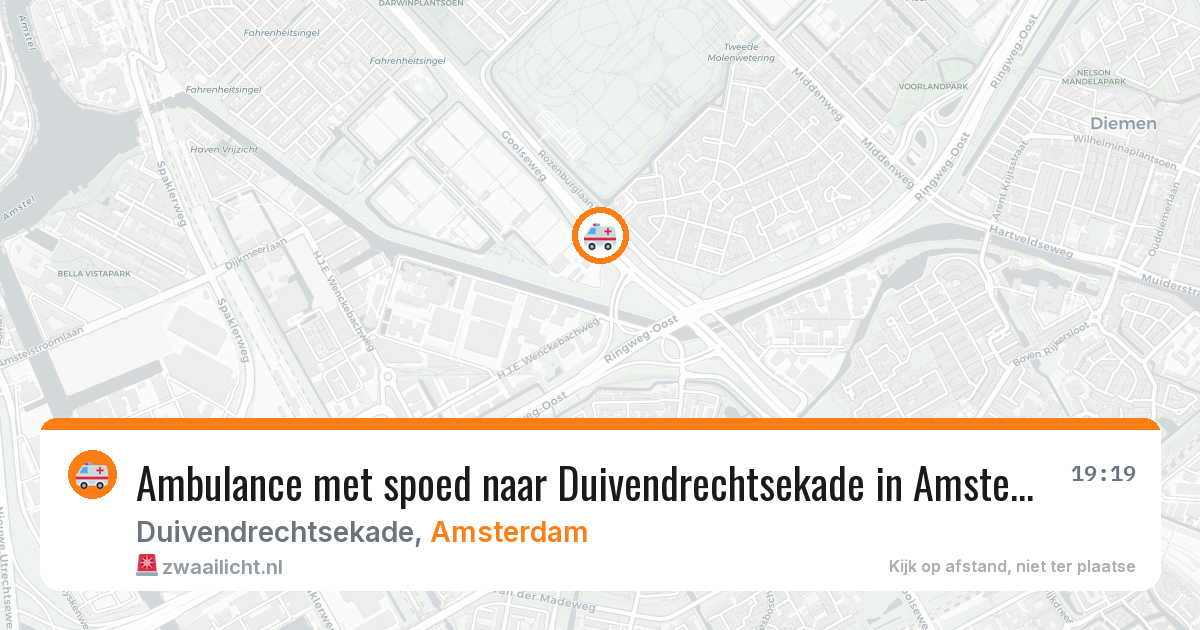 Ambulance met spoed naar Duivendrechtsekade in Amsterdam — 27 jun 2026