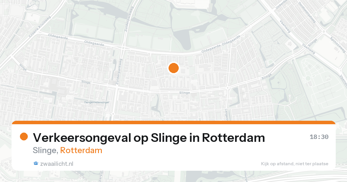 Verkeersongeval op Slinge in Rotterdam — 17 aug 2026