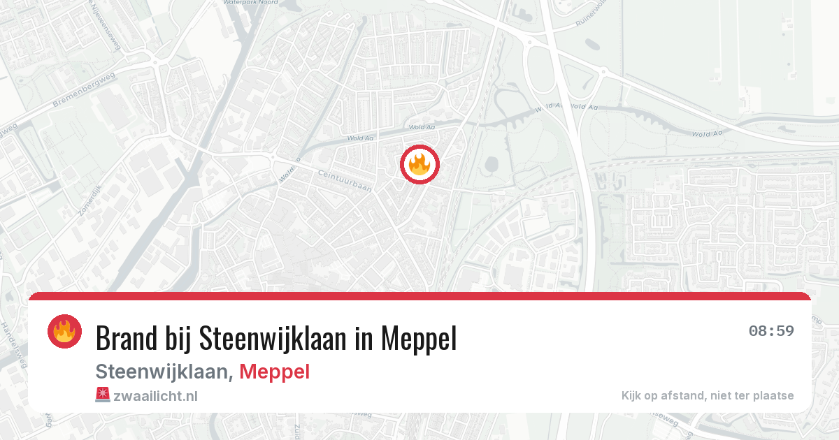 Brand bij Steenwijklaan in Meppel — 7 aug 2026
