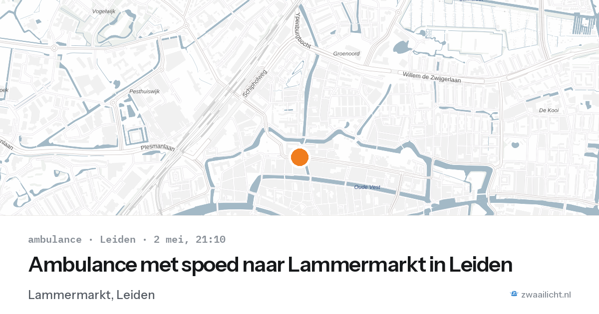 Ambulance met spoed naar Lammermarkt in Leiden — 2 mei 2026