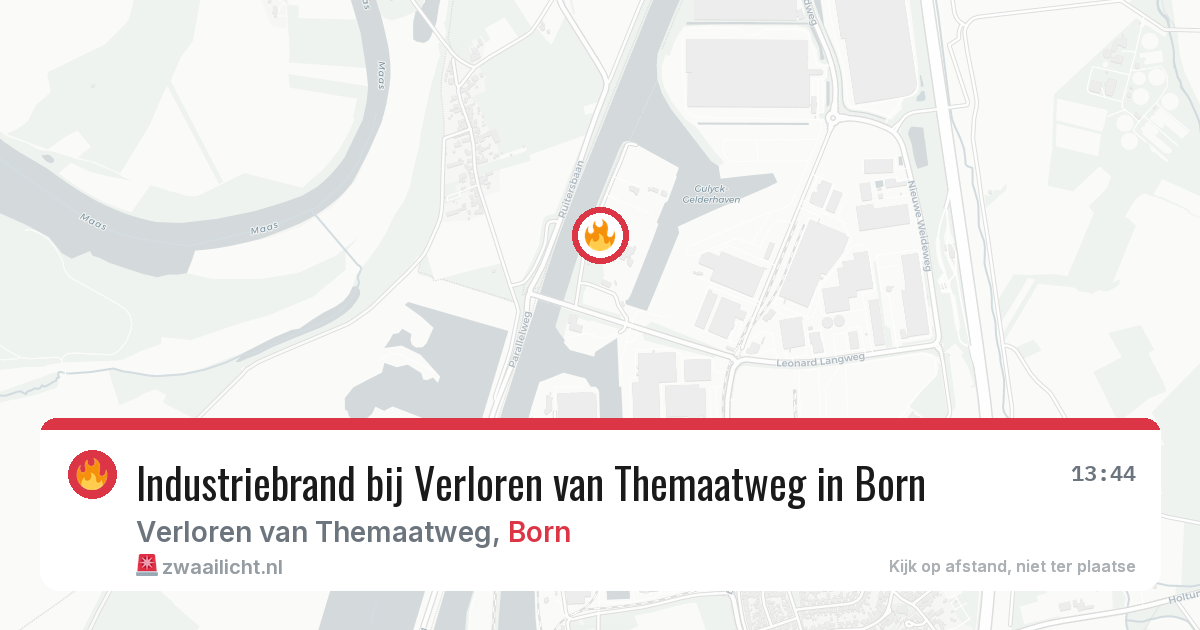 Industriebrand bij Verloren van Themaatweg in Born — 21 mrt 2026
