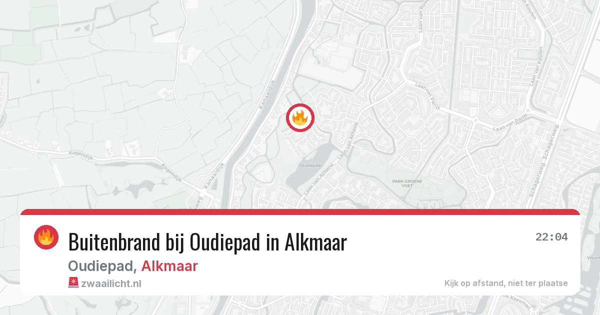 Buitenbrand bij Oudiepad in Alkmaar — 6 apr 2026