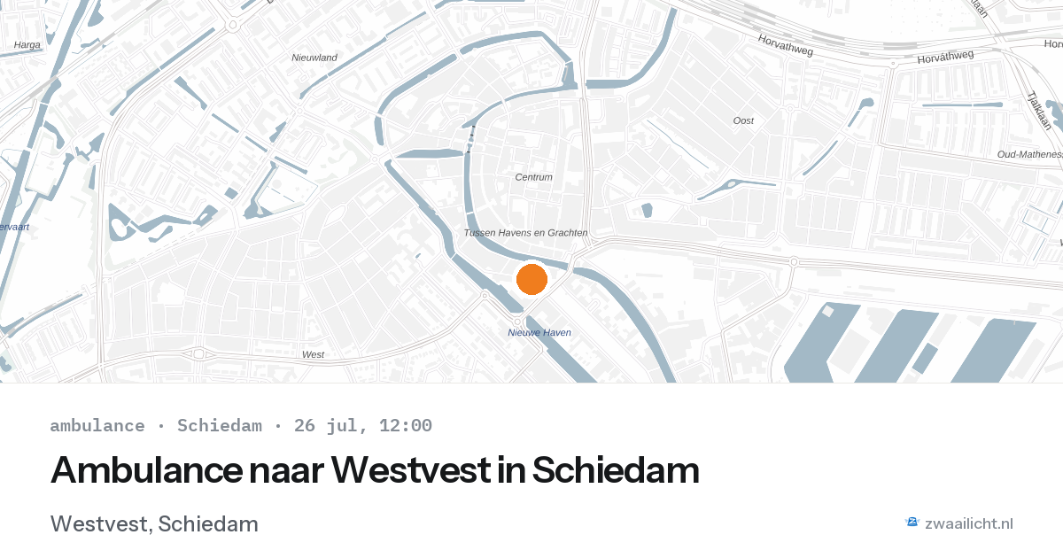 Ambulance naar Westvest in Schiedam — 26 jul 2026