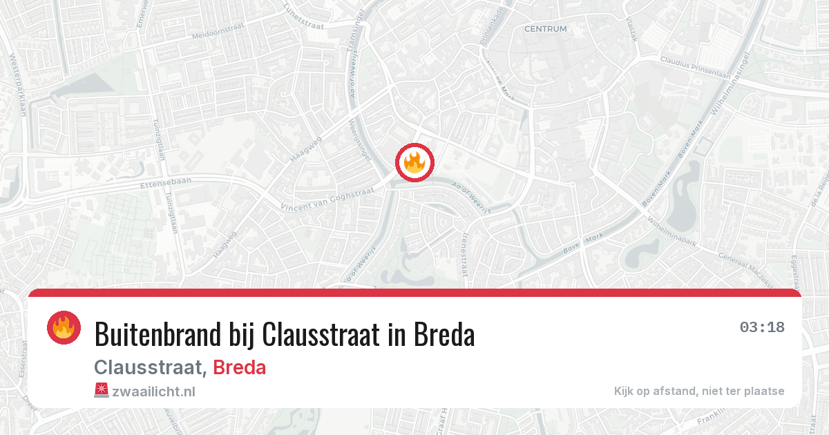 Buitenbrand bij Clausstraat in Breda — 11 jun 2026