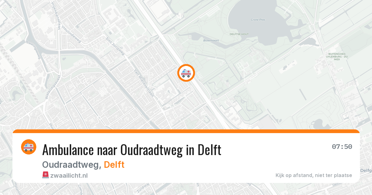 Ambulance naar Oudraadtweg in Delft — 1 aug 2026