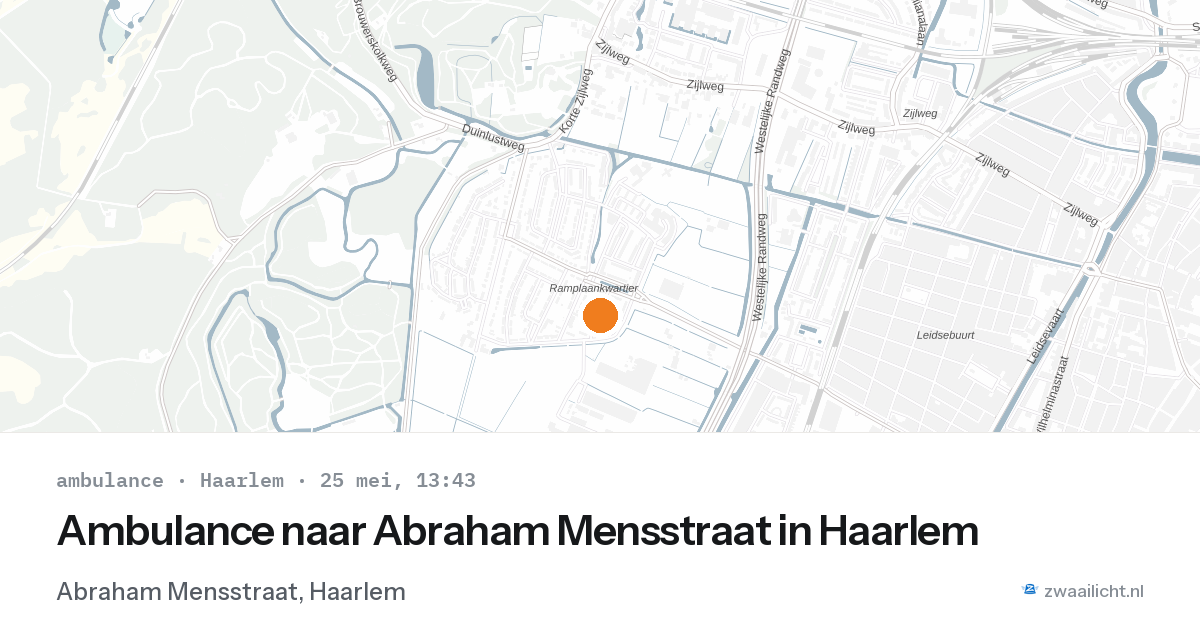Ambulance naar Abraham Mensstraat in Haarlem — 25 mei 2026