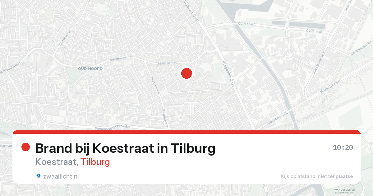 Brand bij Koestraat in Tilburg — 19 aug 2026