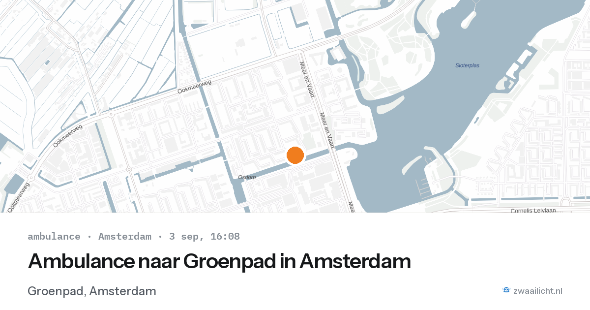 Ambulance naar Groenpad in Amsterdam — 3 sep 2026