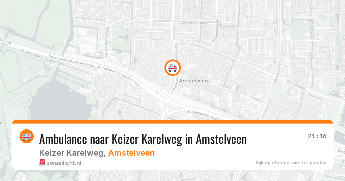 Ambulance naar Keizer Karelweg in Amstelveen — 30 mrt 2026
