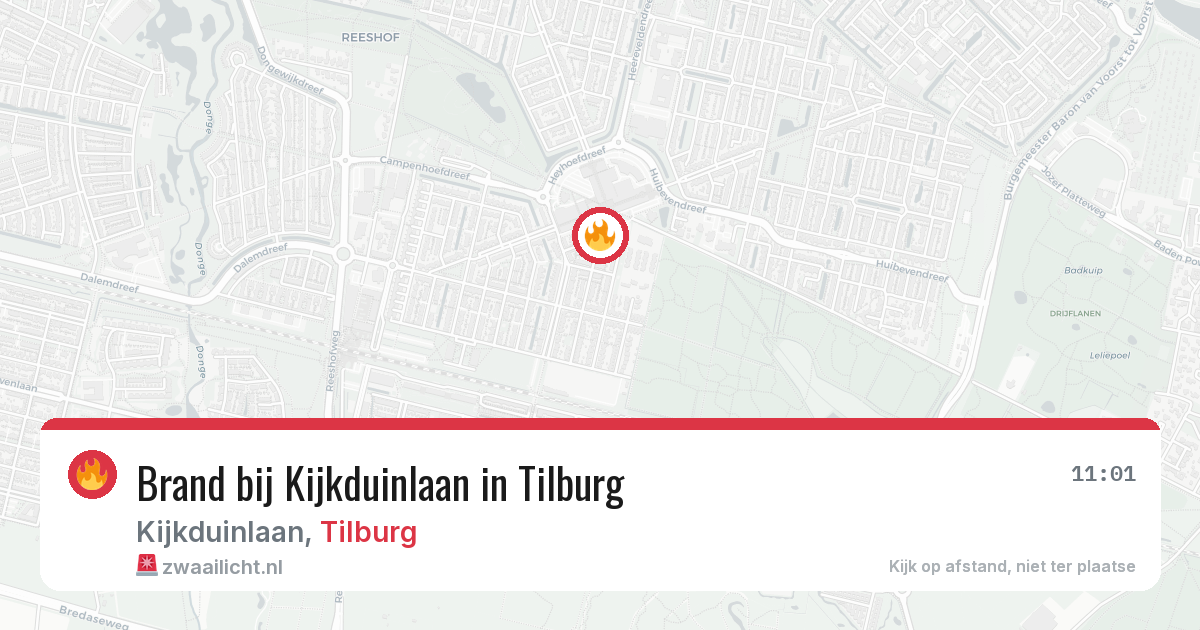 Brand bij Kijkduinlaan in Tilburg — 4 mei 2026