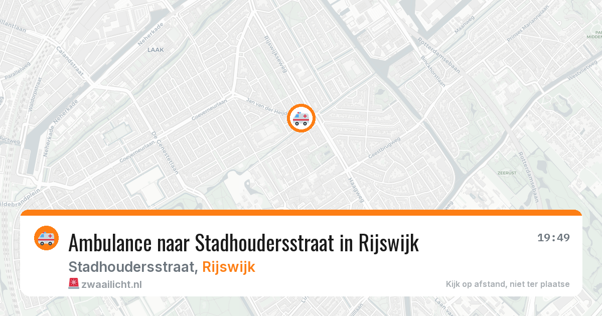 Ambulance naar Stadhoudersstraat in Rijswijk — 29 jul 2026