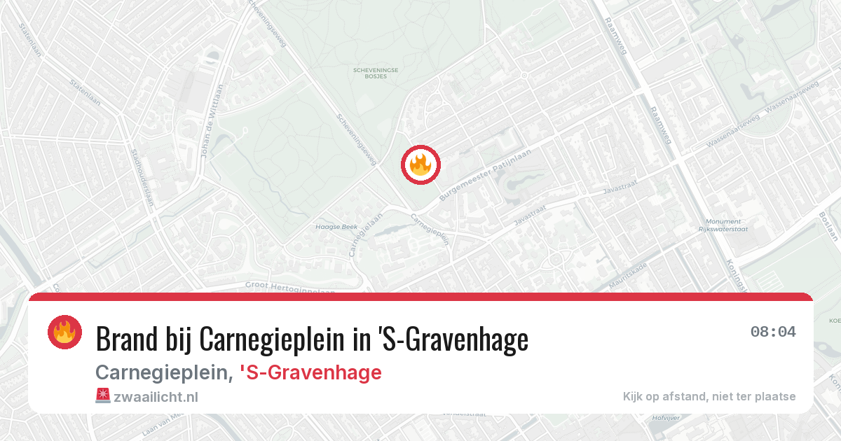 Brand bij Carnegieplein in 'S-Gravenhage — 22 jul 2026