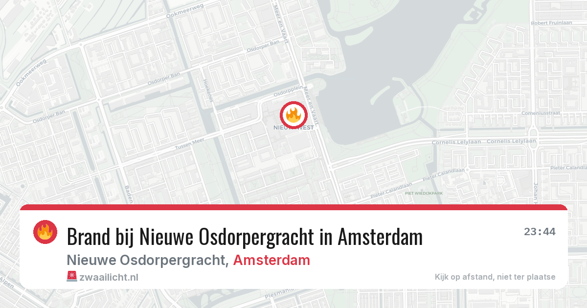 Brand bij Nieuwe Osdorpergracht in Amsterdam — 23 mei 2026