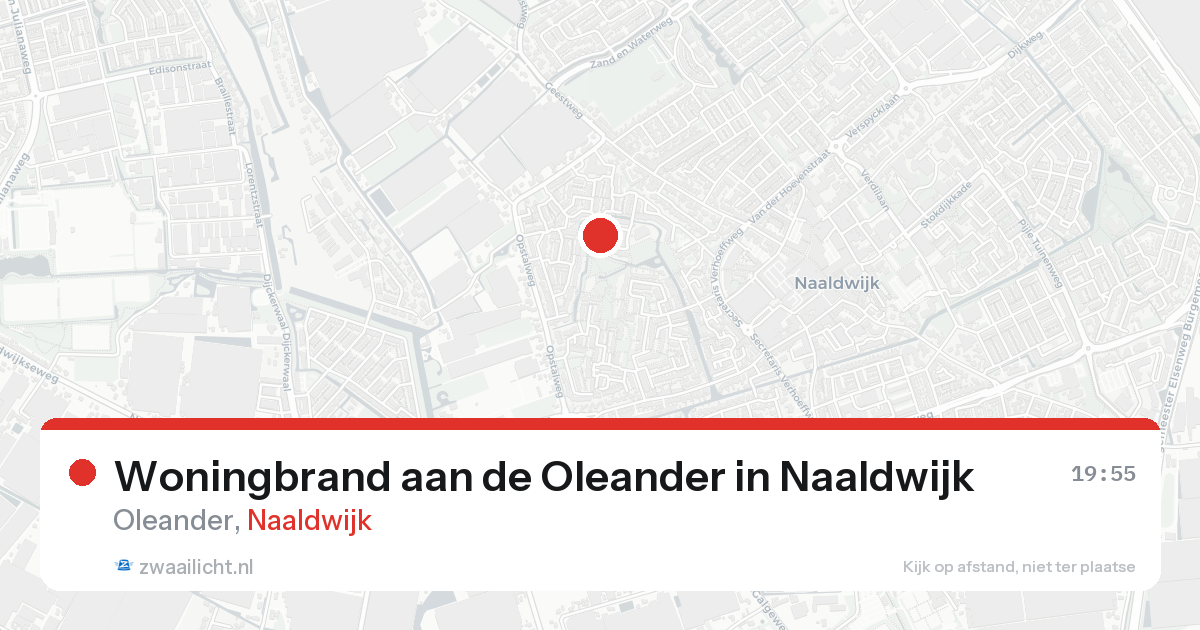 Woningbrand aan de Oleander in Naaldwijk — 20 aug 2026