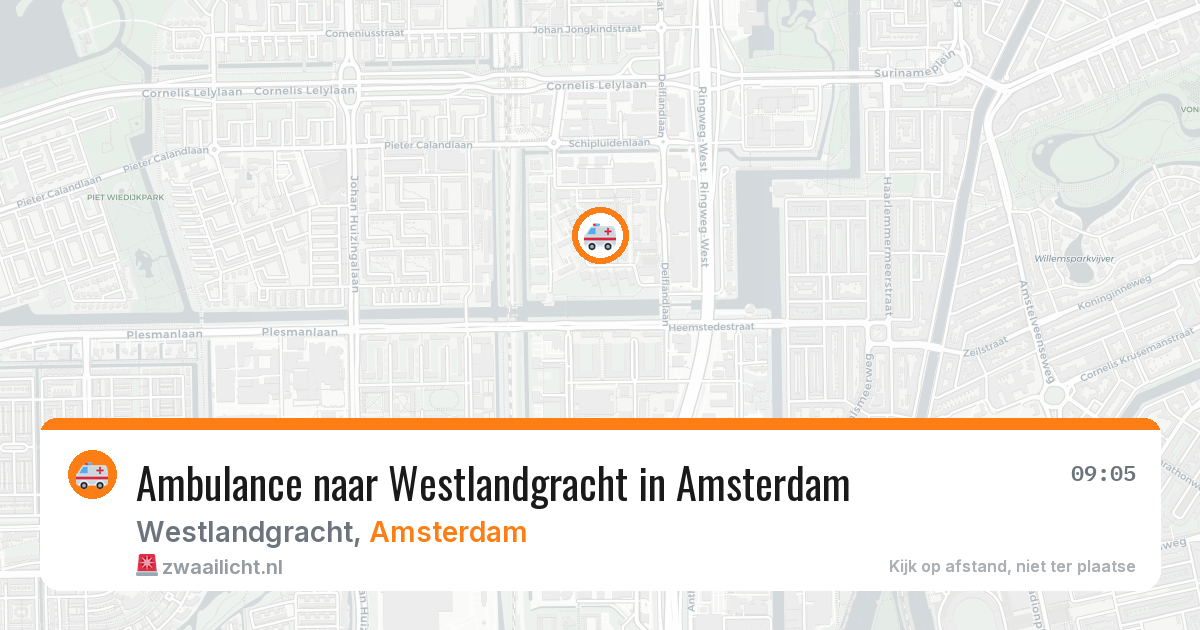 Ambulance naar Westlandgracht in Amsterdam — 22 mei 2026