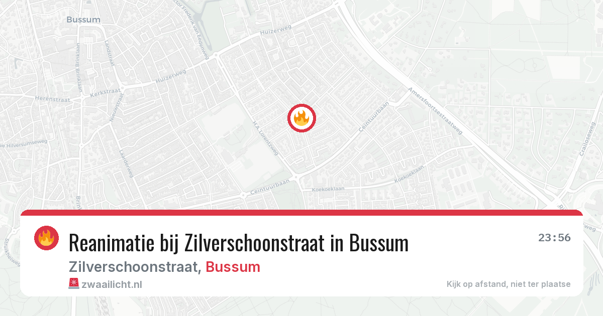 Reanimatie bij Zilverschoonstraat in Bussum — 26 jul 2026