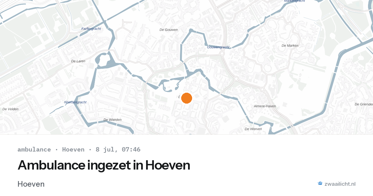 Ambulance ingezet in Hoeven — 8 jul 2026