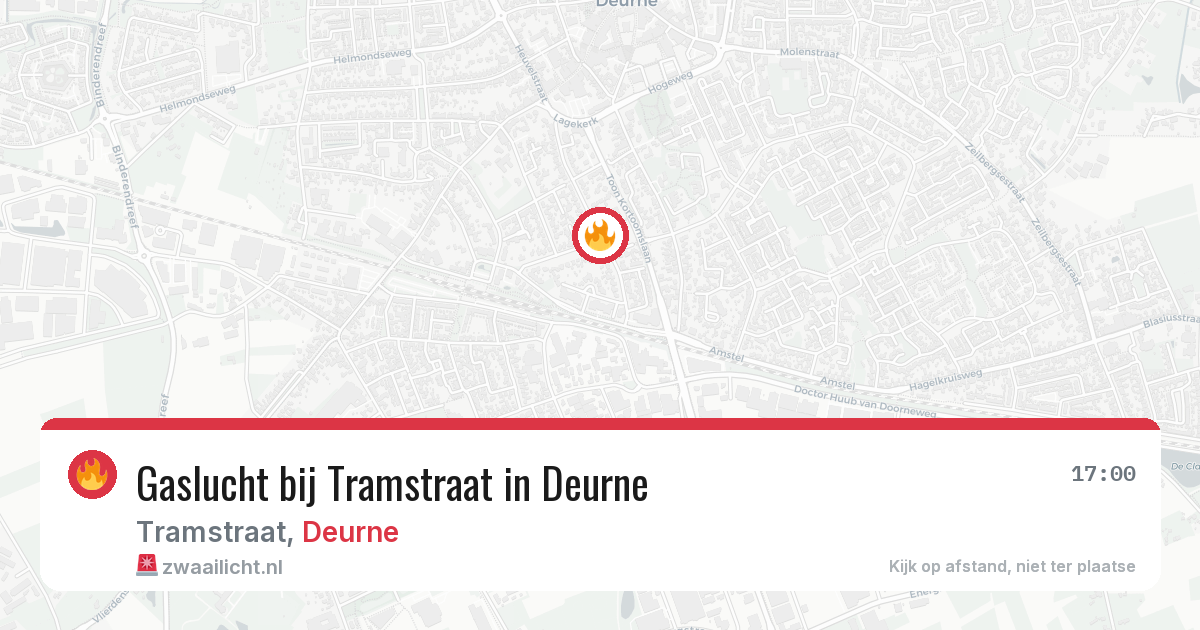 Gaslucht bij Tramstraat in Deurne — 12 aug 2026