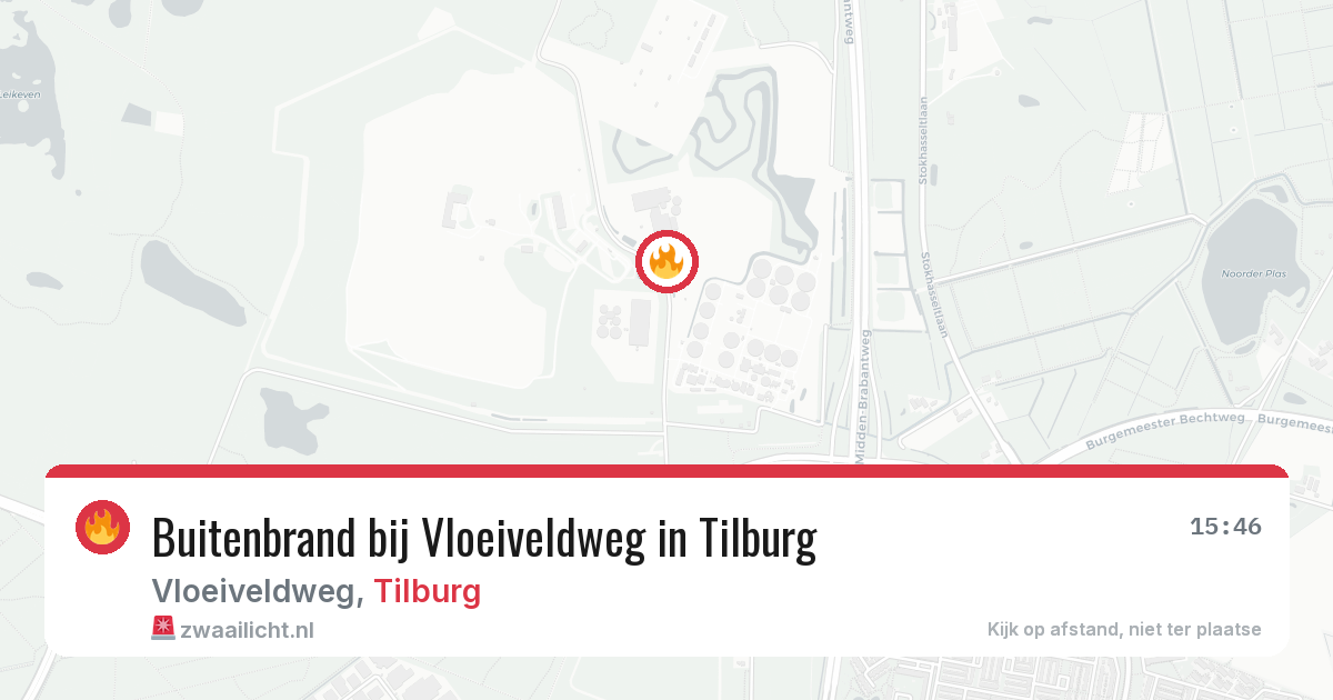 Buitenbrand bij Vloeiveldweg in Tilburg — 12 aug 2026