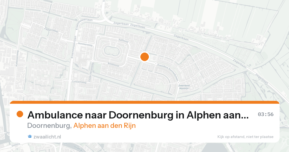 Ambulance naar Doornenburg in Alphen aan den Rijn — 17 aug 2026