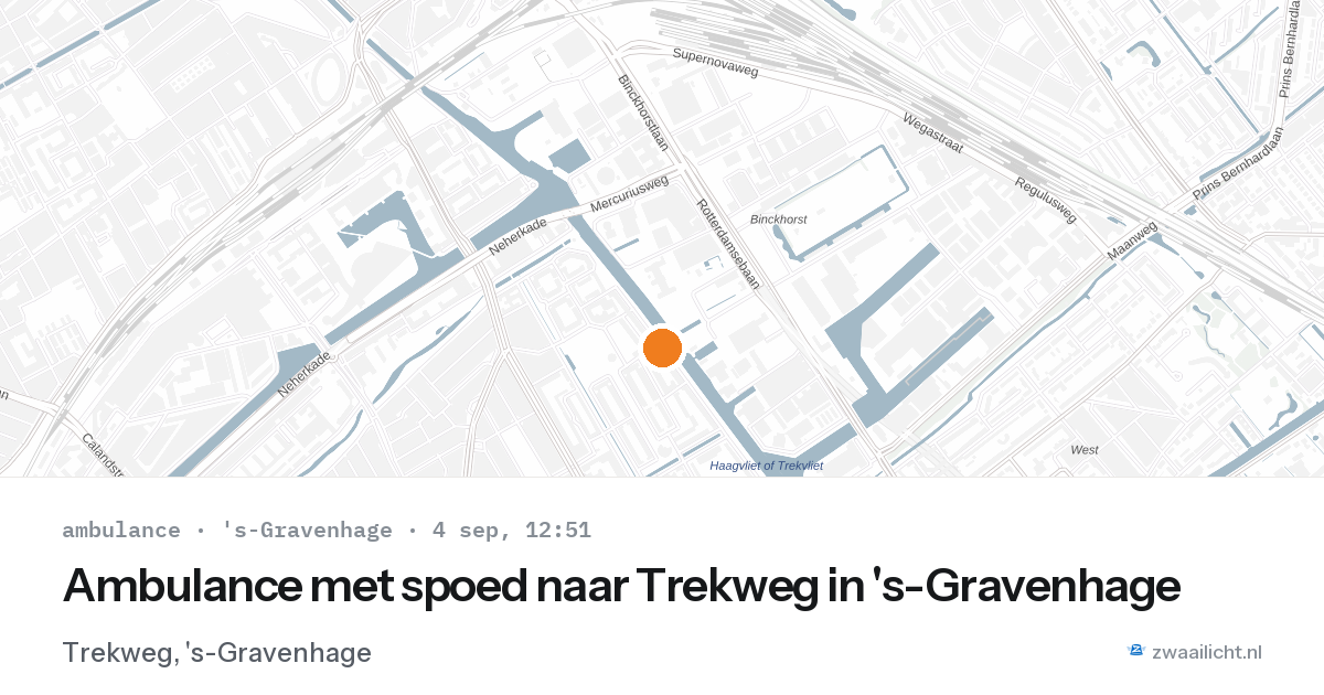Ambulance met spoed naar Trekweg in 's-Gravenhage — 4 sep 2026