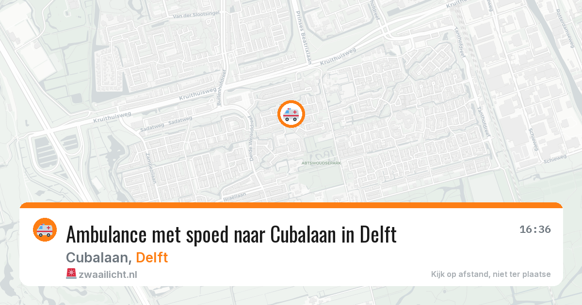 Ambulance met spoed naar Cubalaan in Delft — 6 apr 2026