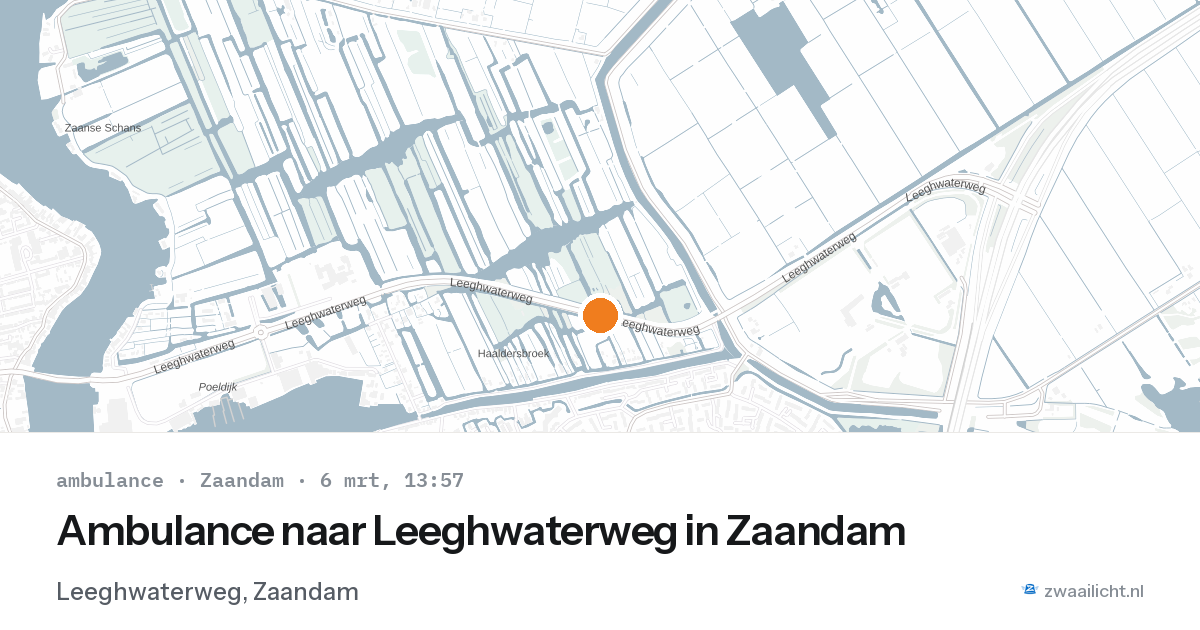 Ambulance naar Leeghwaterweg in Zaandam — 6 mrt 2026