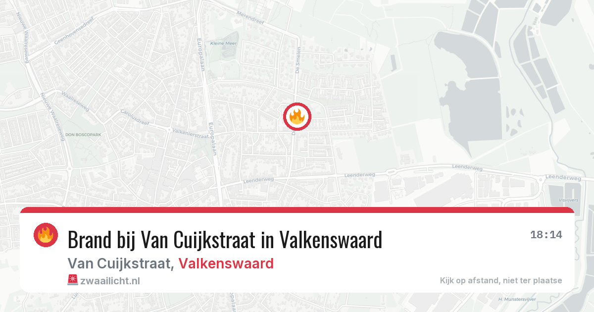 Brand bij Van Cuijkstraat in Valkenswaard — 11 apr 2026