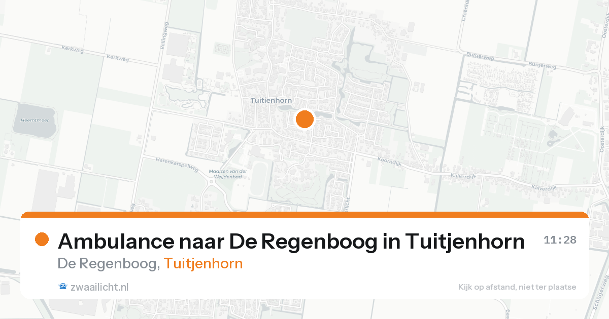 Ambulance naar De Regenboog in Tuitjenhorn — 24 aug 2026