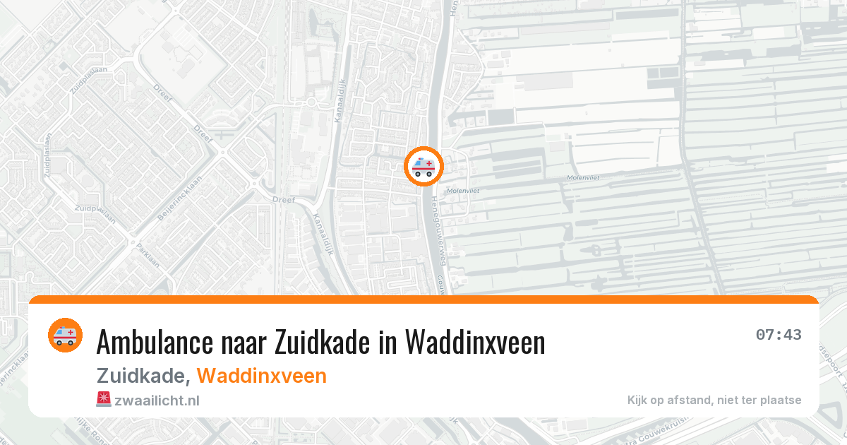 Ambulance naar Zuidkade in Waddinxveen — 12 jul 2026