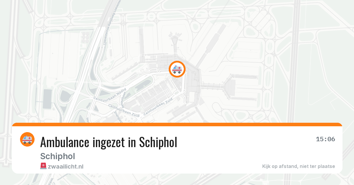 Ambulance ingezet in Schiphol — 26 mrt 2026
