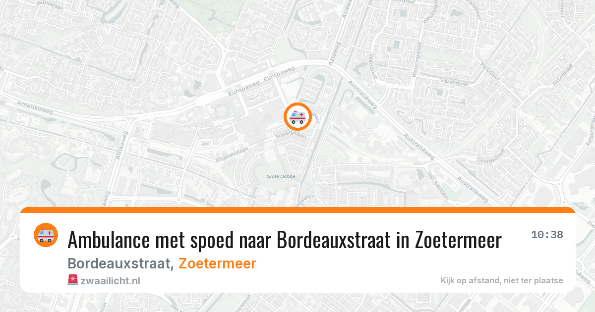 Ambulance met spoed naar Bordeauxstraat in Zoetermeer — 15 apr 2026