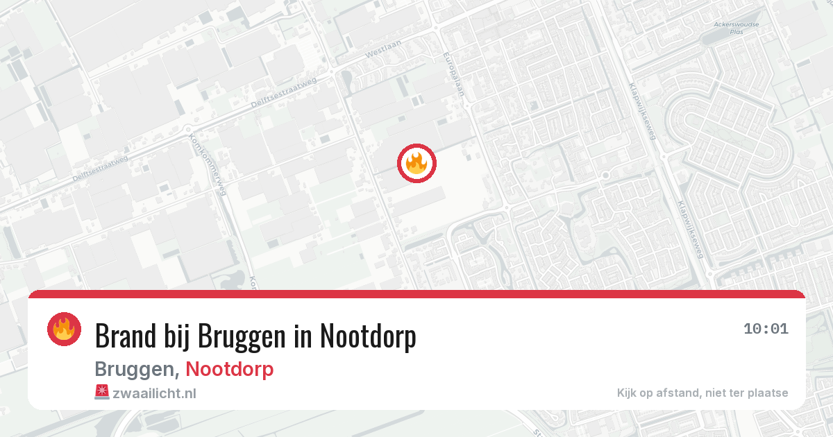 Brand bij Bruggen in Nootdorp — 8 aug 2026