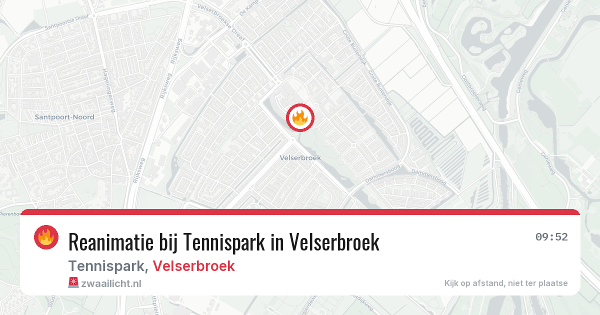 Reanimatie bij Tennispark in Velserbroek — 14 apr 2026