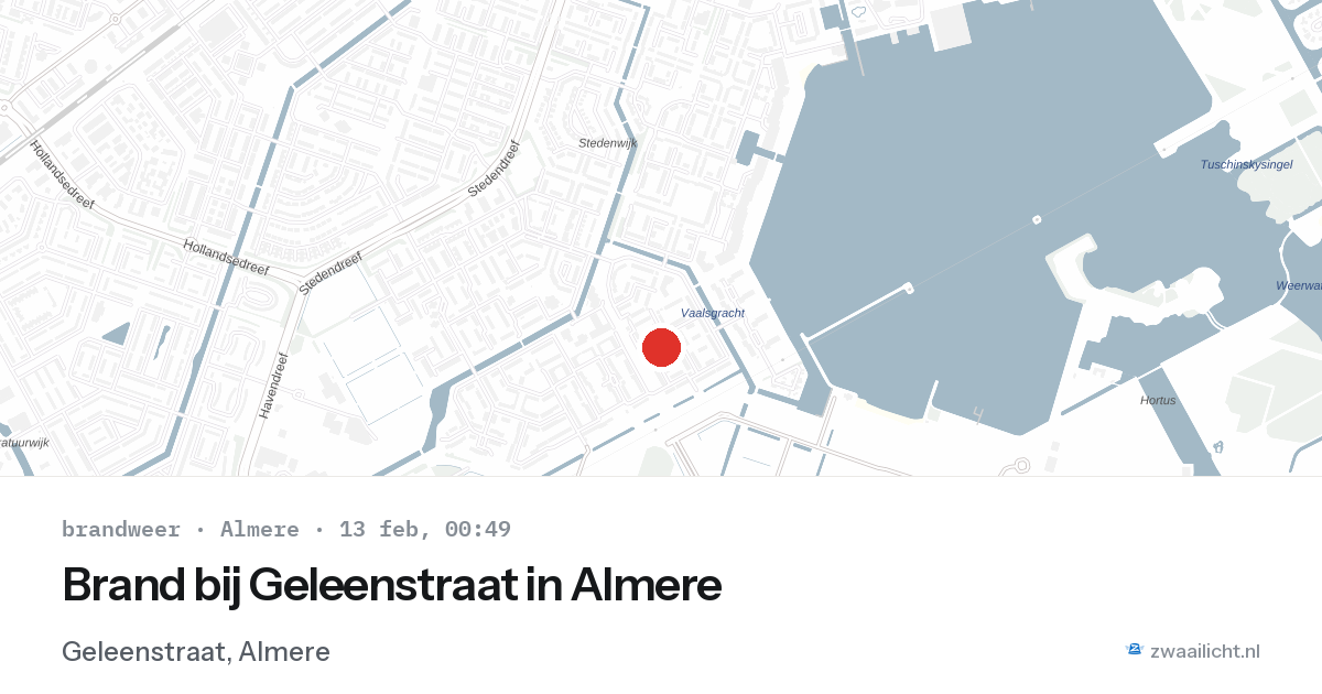Brand bij Geleenstraat in Almere — 12 feb 2026