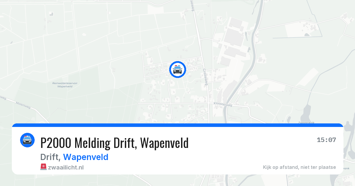 P2000 Melding Drift, Wapenveld — 31 mei 2026