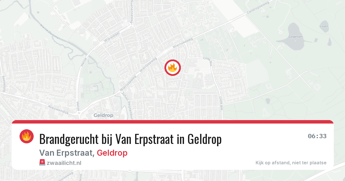Brandgerucht bij Van Erpstraat in Geldrop — 9 mei 2026