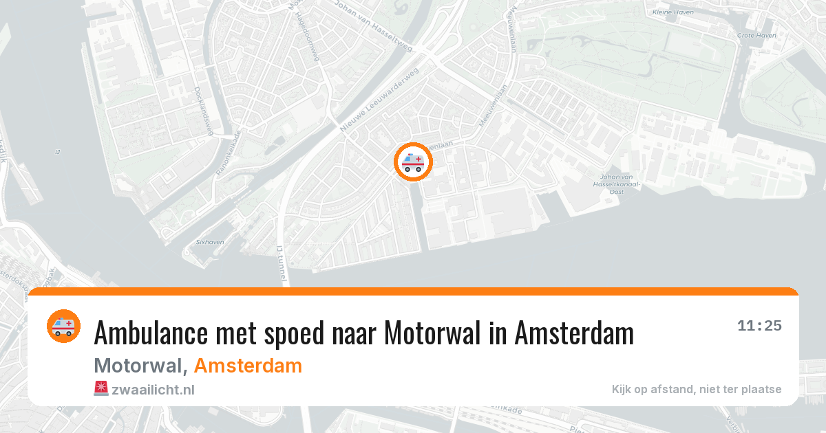 Ambulance met spoed naar Motorwal in Amsterdam — 6 aug 2026