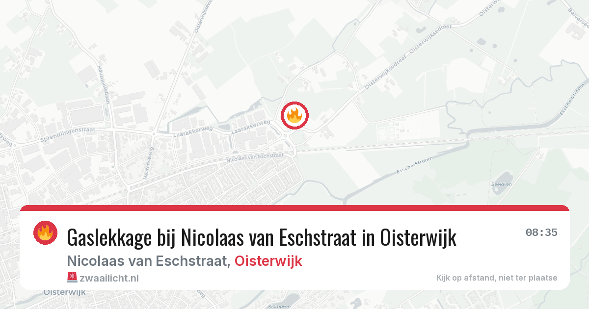 Gaslekkage bij Nicolaas van Eschstraat in Oisterwijk — 9 jul 2026