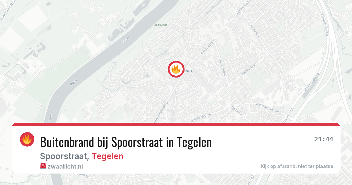 Buitenbrand bij Spoorstraat in Tegelen — 22 mei 2026