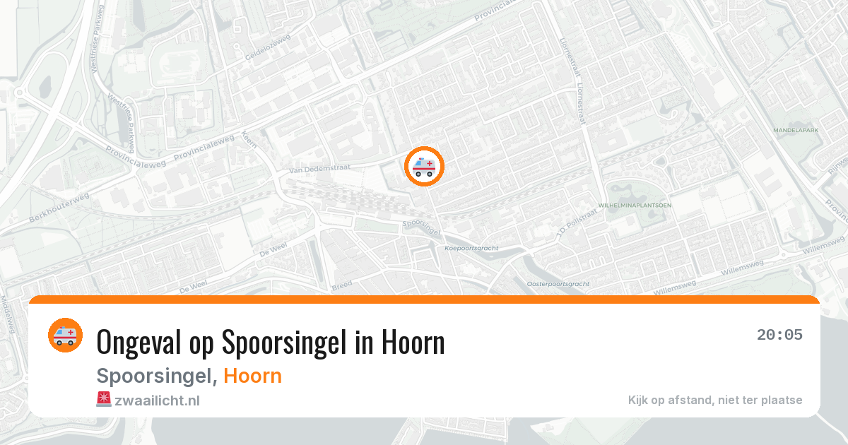 Ongeval op Spoorsingel in Hoorn — 12 aug 2026