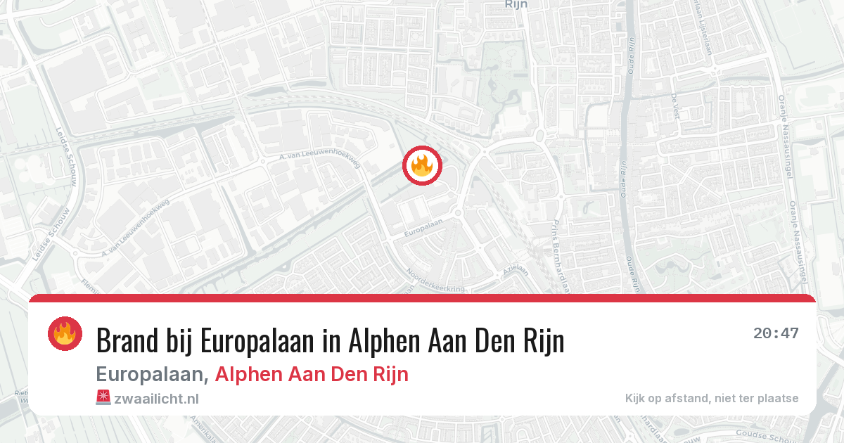 Brand bij Europalaan in Alphen Aan Den Rijn — 17 jun 2026