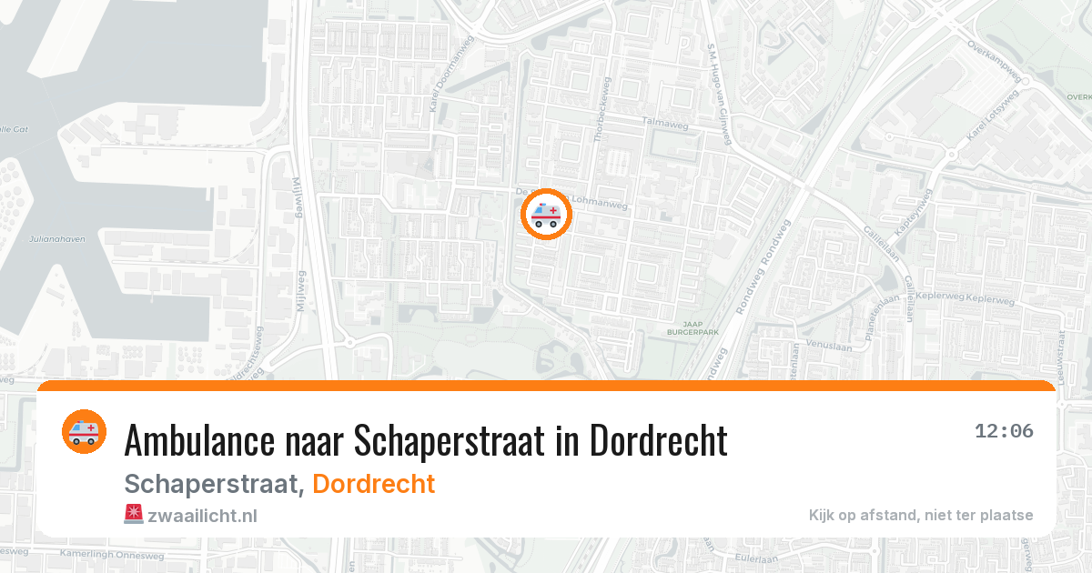 Ambulance naar Schaperstraat in Dordrecht — 14 aug 2026