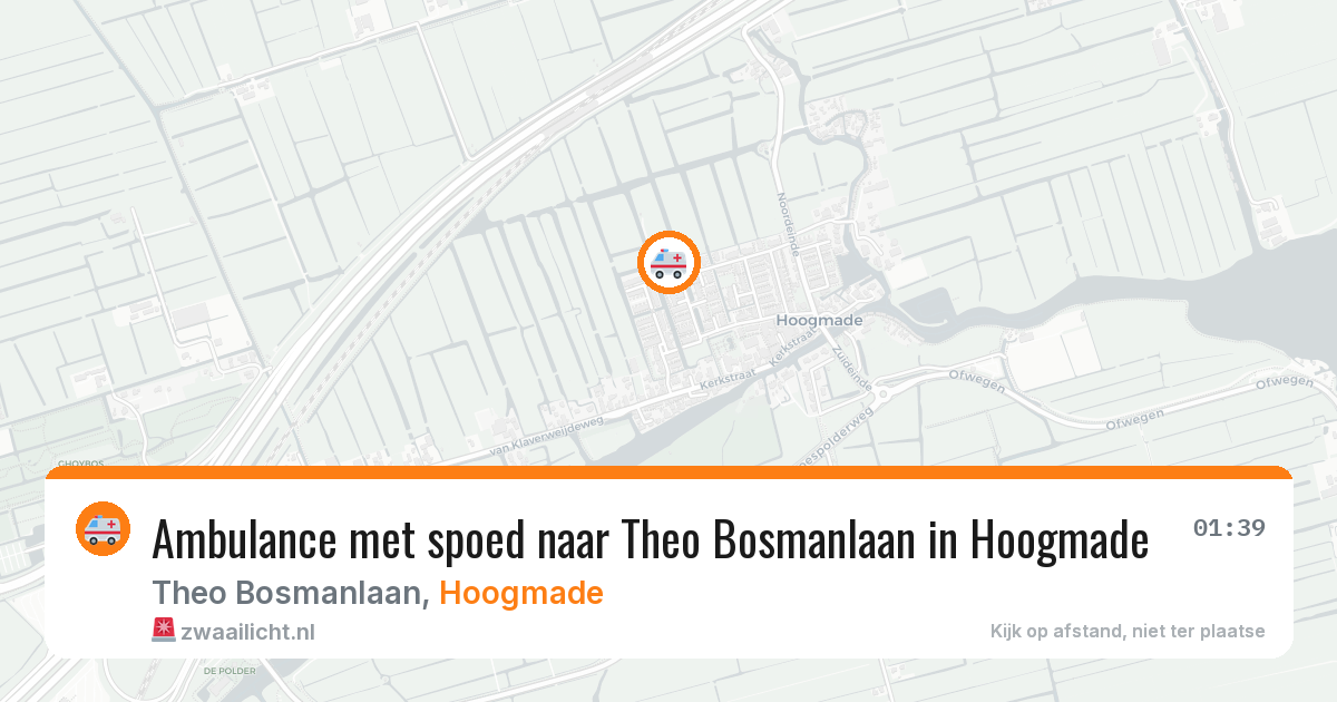 Ambulance met spoed naar Theo Bosmanlaan in Hoogmade — 17 mei 2026