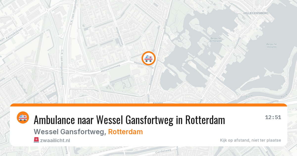 Ambulance naar Wessel Gansfortweg in Rotterdam — 13 aug 2026